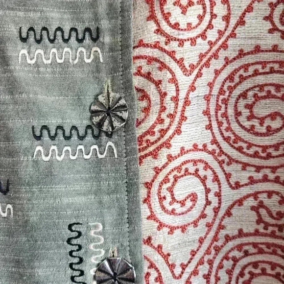 Vintage silk blend patchwork tapestry shaket lightweight jacket blazer medium - Picture 3 of 13